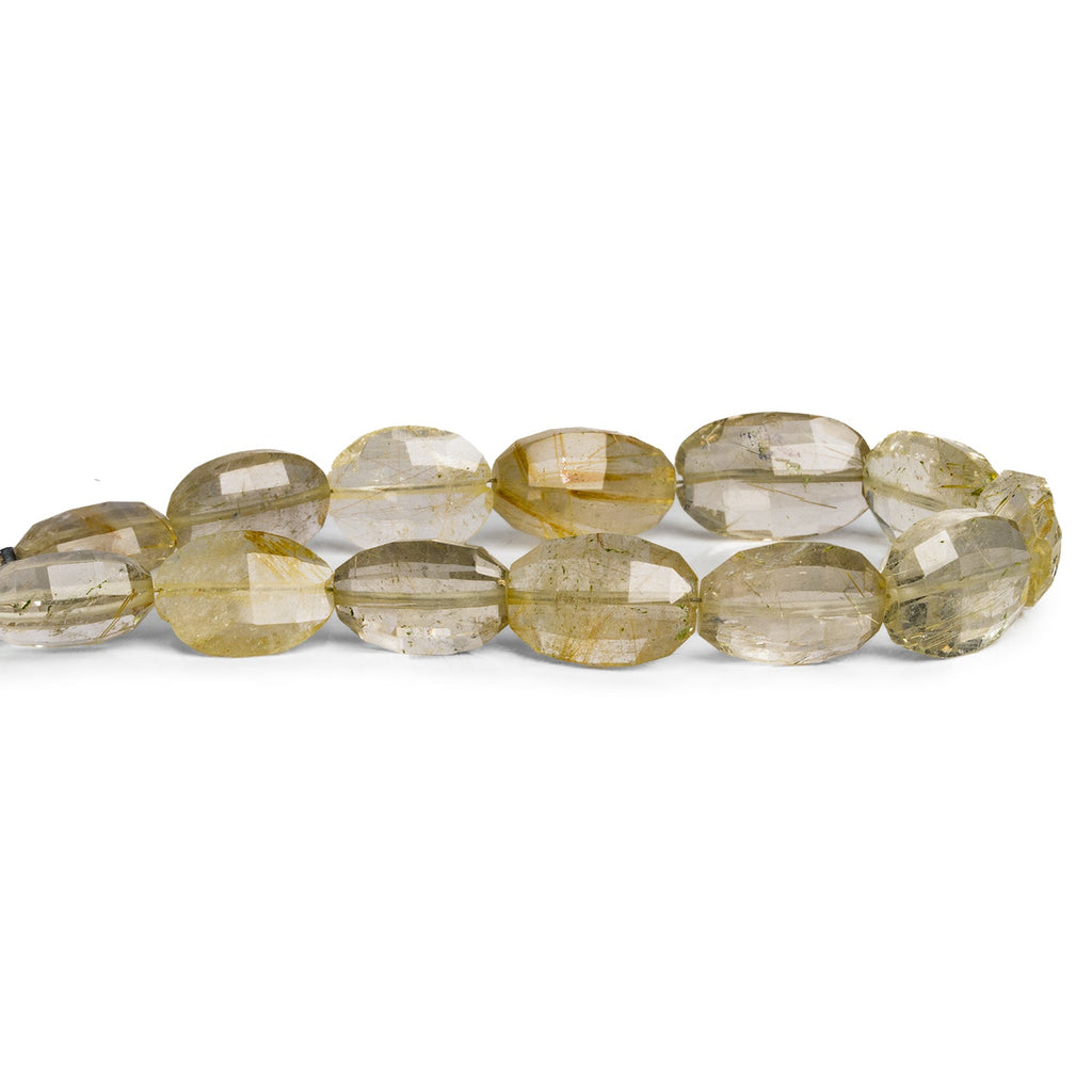 15x11mm Rutilated Quartz Faceted Ovals 8 inch 13 beads - The Bead Traders