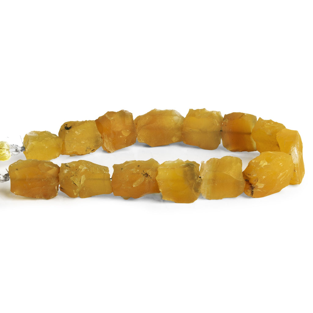 15x11mm Yellow Agate Hammer Faceted Rectangles 8 inch 14 beads - The Bead Traders