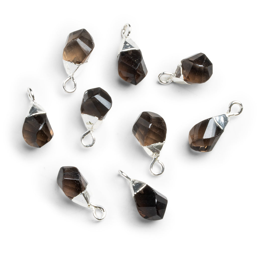 15x7mm Silver Leafed Smoky Quartz Twist Pendant 1 Bead - The Bead Traders