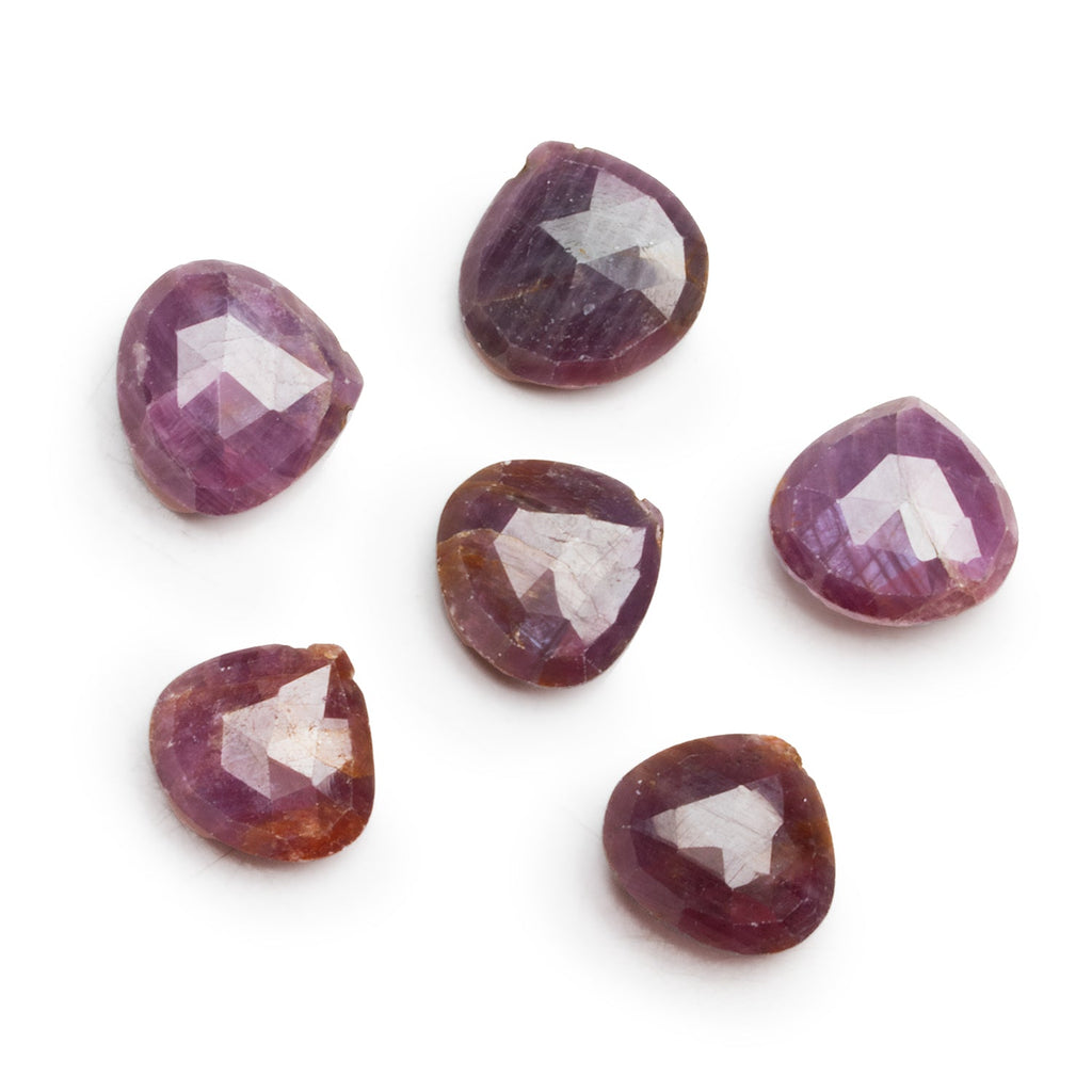 16mm Natural Ruby Faceted Heart Focal 1 Bead - The Bead Traders