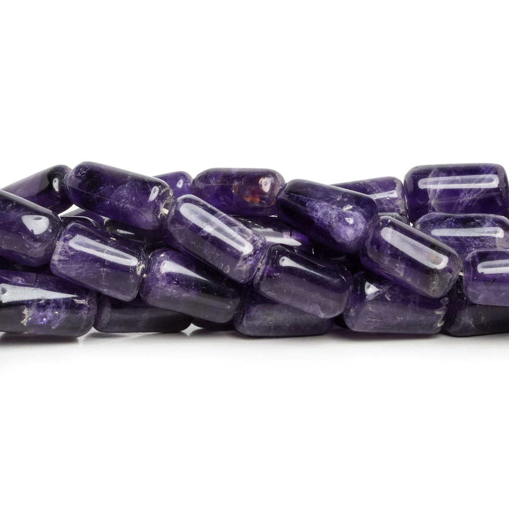 16x9mm Amethyst Plain Tubes 16 inch 28 beads - The Bead Traders