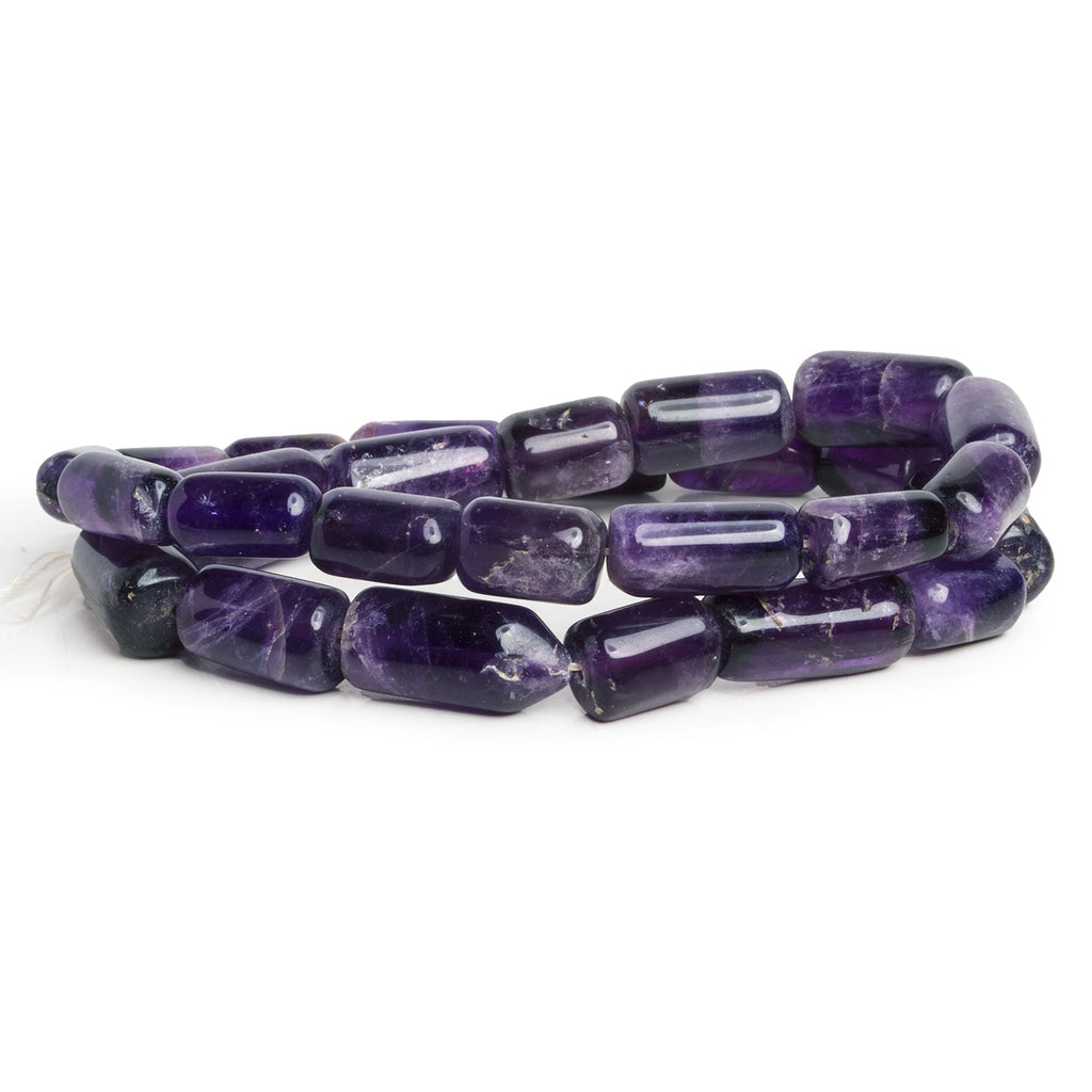 16x9mm Amethyst Plain Tubes 16 inch 28 beads - The Bead Traders