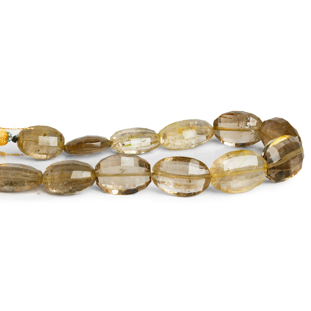 17x12mm Rutilated Quartz Faceted Ovals 8 inch 12 beads - The Bead Traders