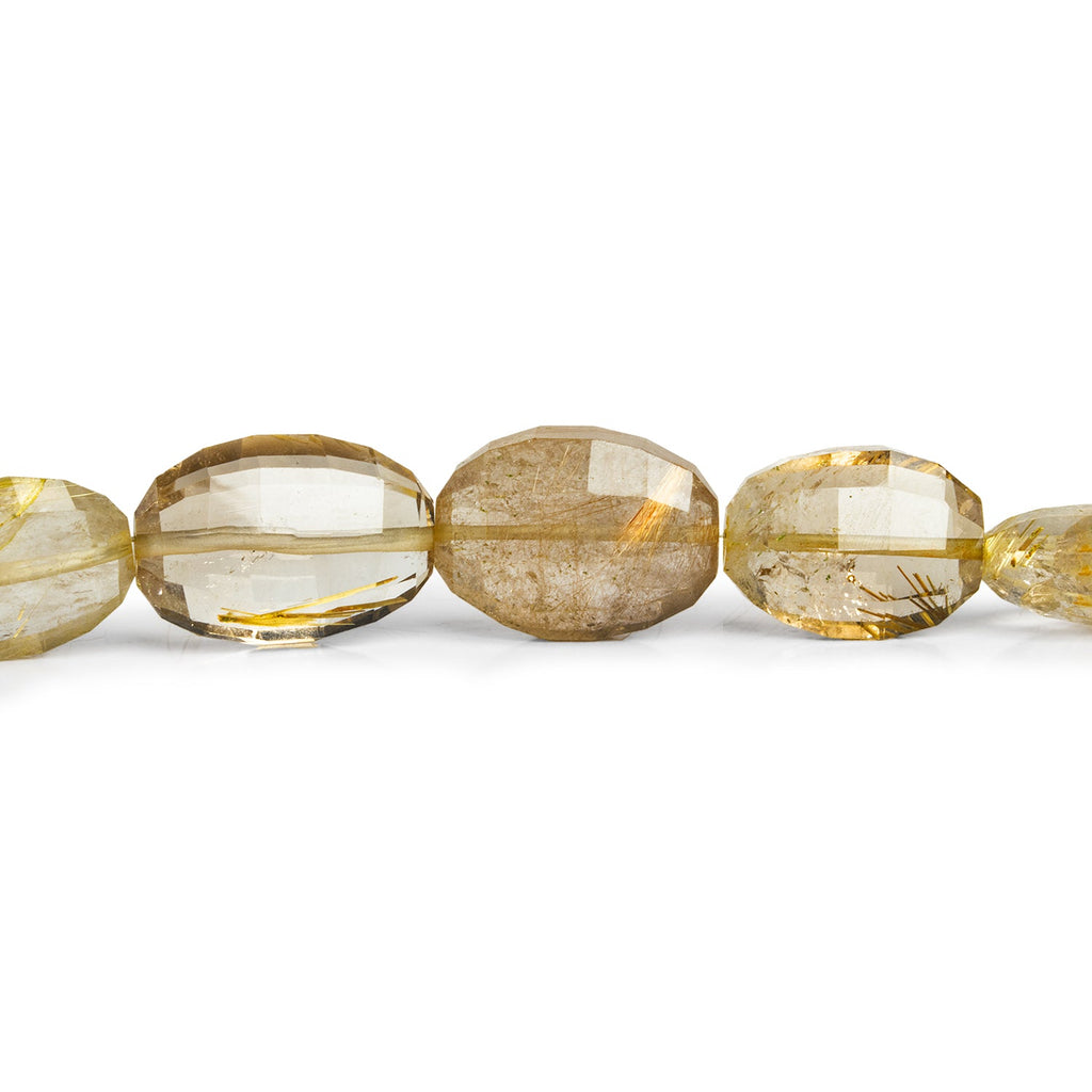 17x12mm Rutilated Quartz Faceted Ovals 8 inch 12 beads - The Bead Traders