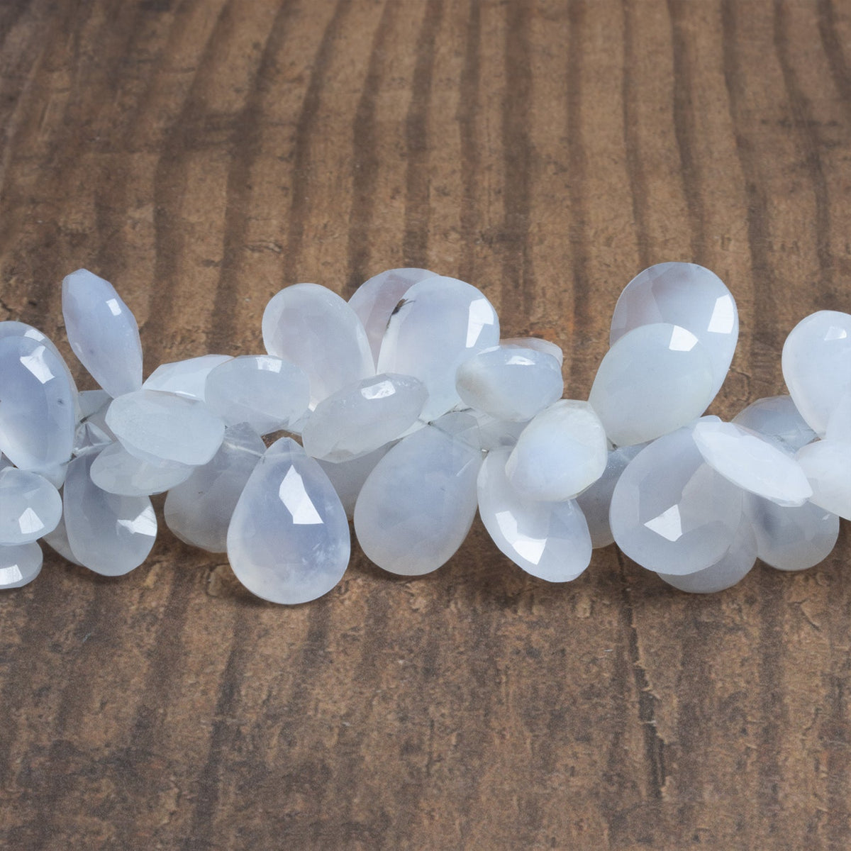 17x12mm Turkish Chalcedony Faceted Pears 7.5 inch 40 beads – The Bead ...