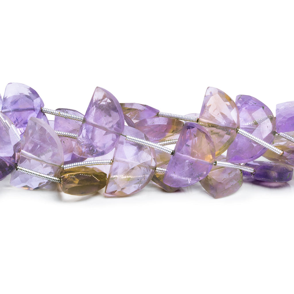 17x13mm Ametrine Faceted Half - Moons 7.5 inch 10 beads - The Bead Traders