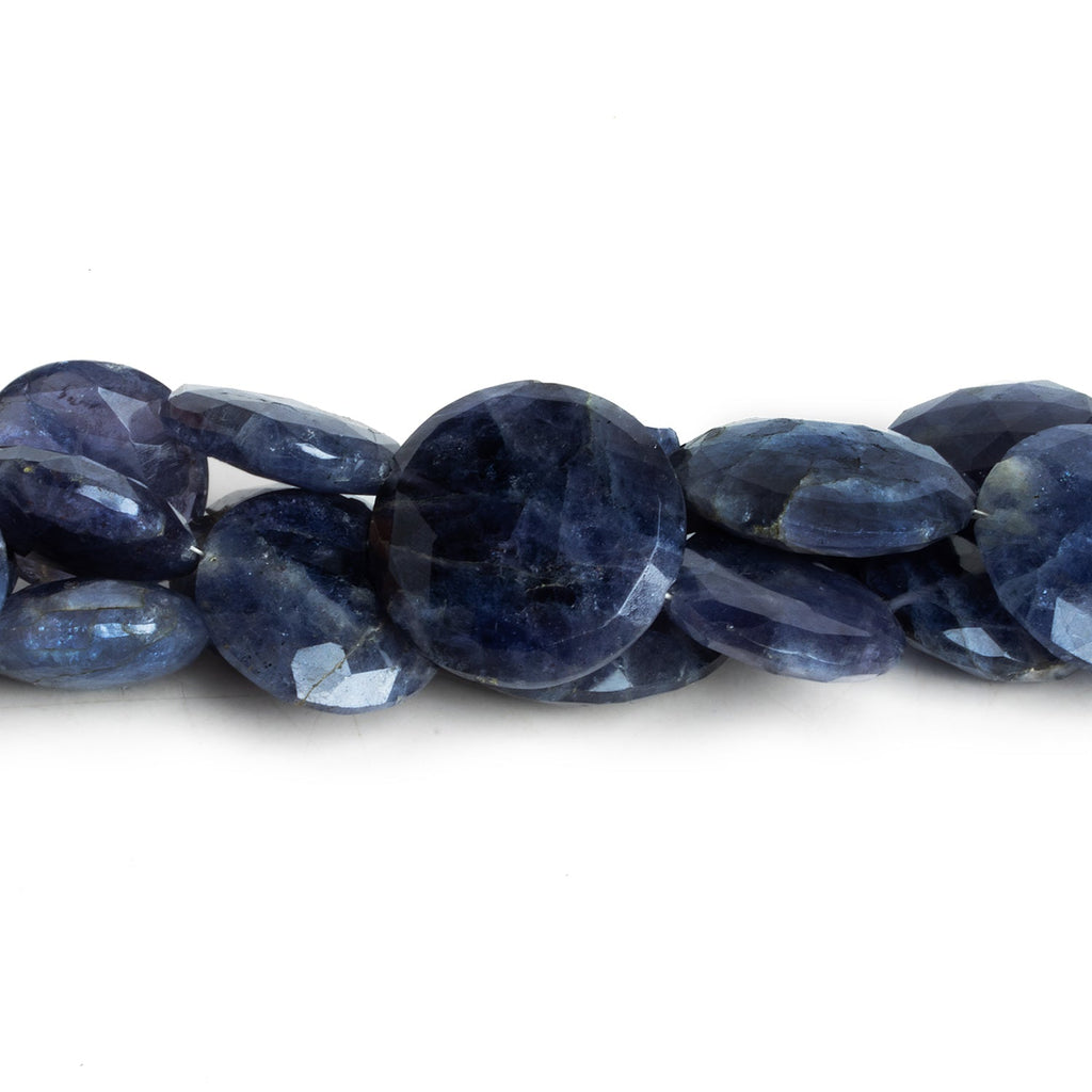 18 - 26mm Iolite Faceted Coins 8 inch 9 beads - The Bead Traders