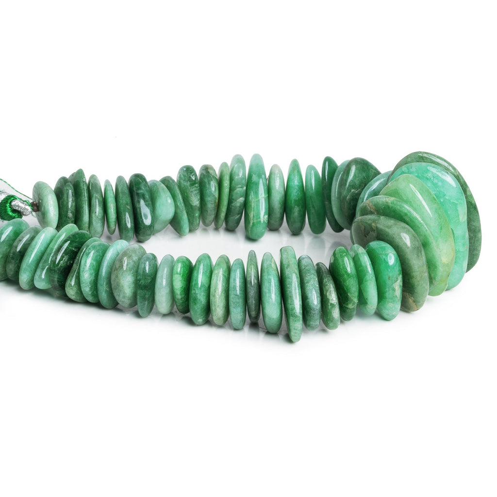 19x12mm Green Aventurine Long Chips 7.5 inch 30 beads - The Bead Traders