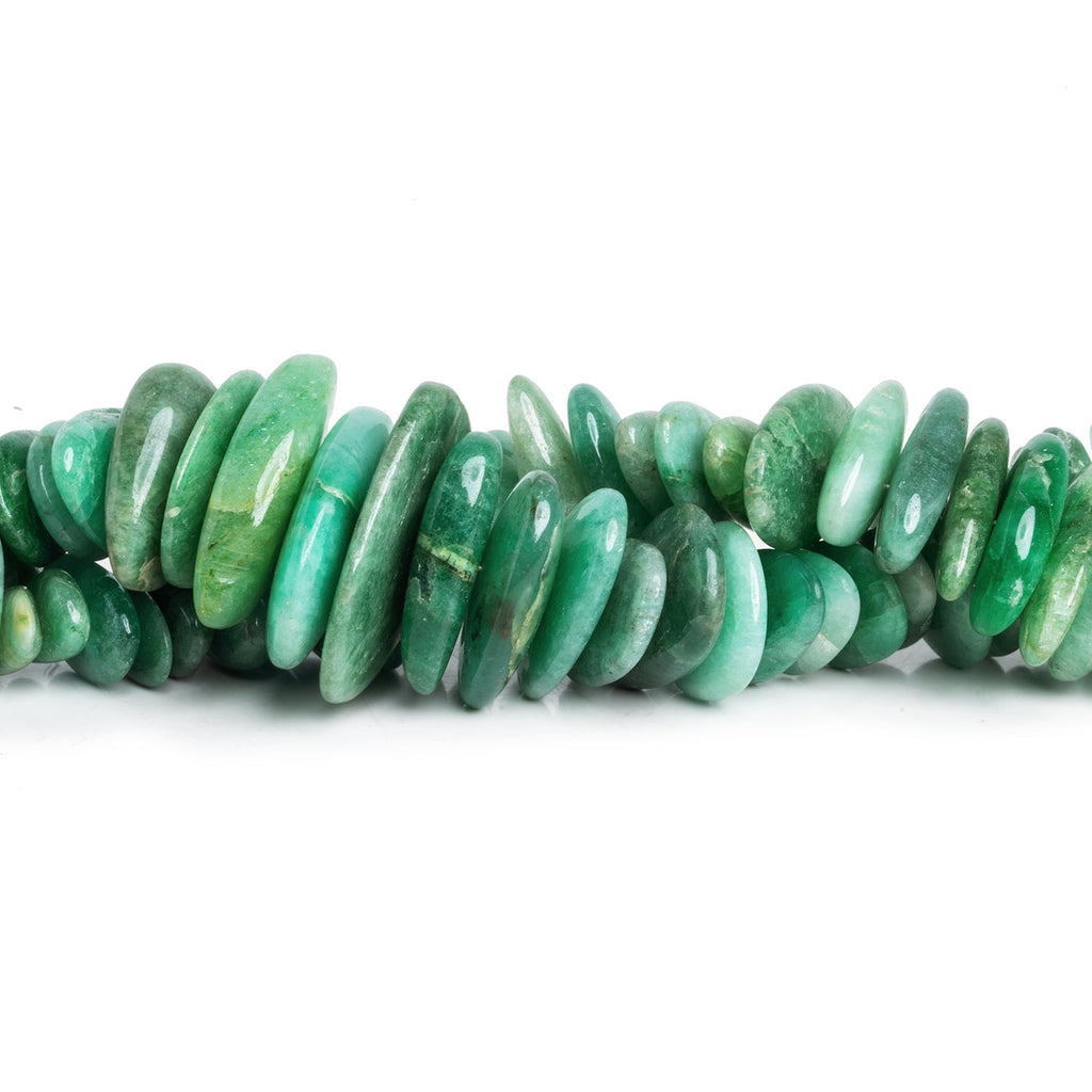 19x12mm Green Aventurine Long Chips 7.5 inch 30 beads - The Bead Traders