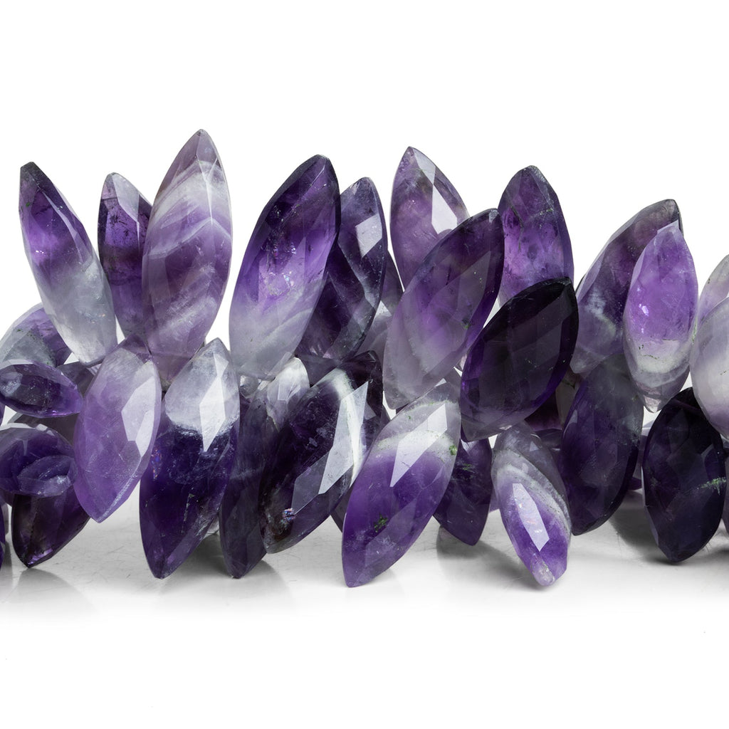 19x8mm Cape Amethyst Faceted Marquises 8 inch 42 beads - The Bead Traders