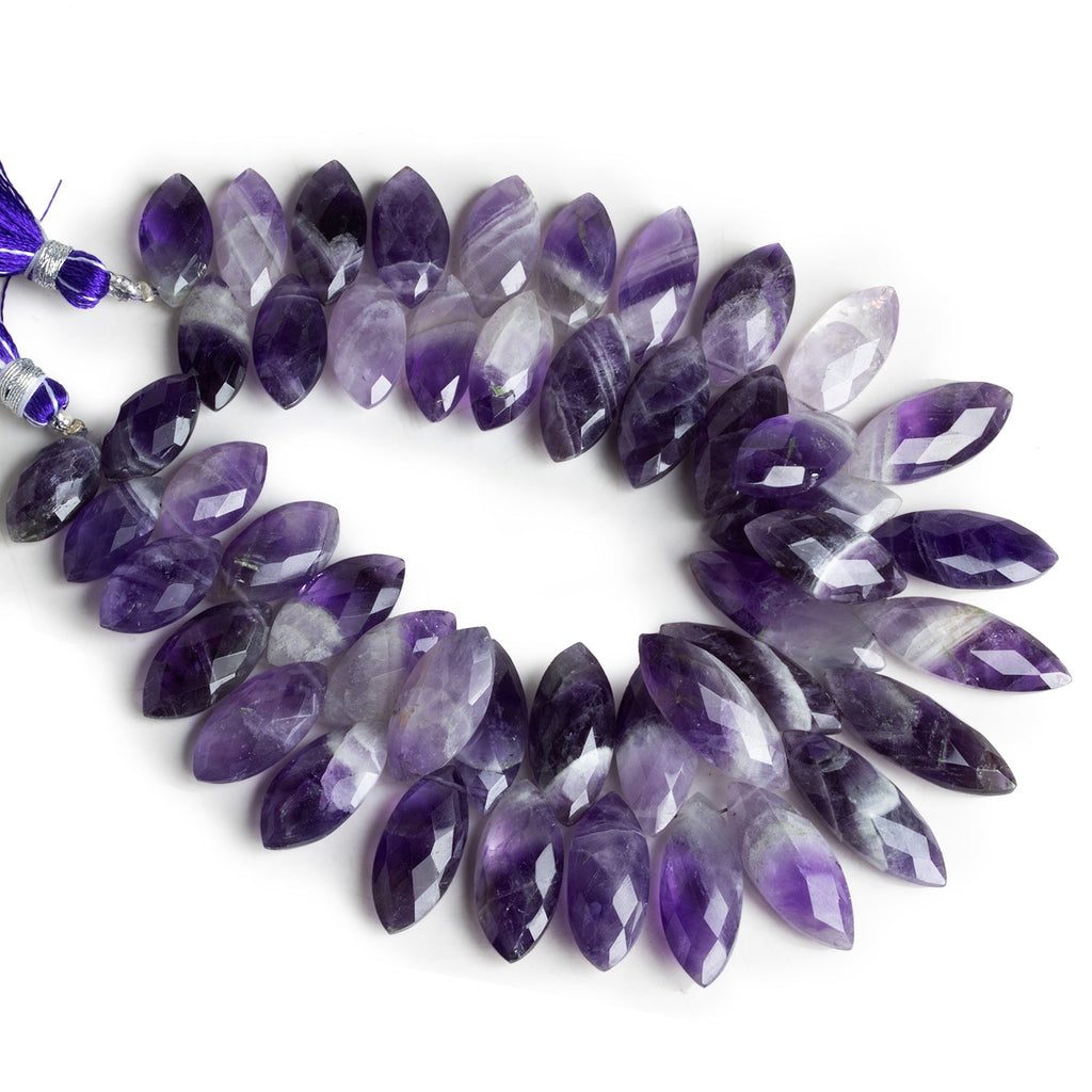 19x8mm Cape Amethyst Faceted Marquises 8 inch 42 beads - The Bead Traders