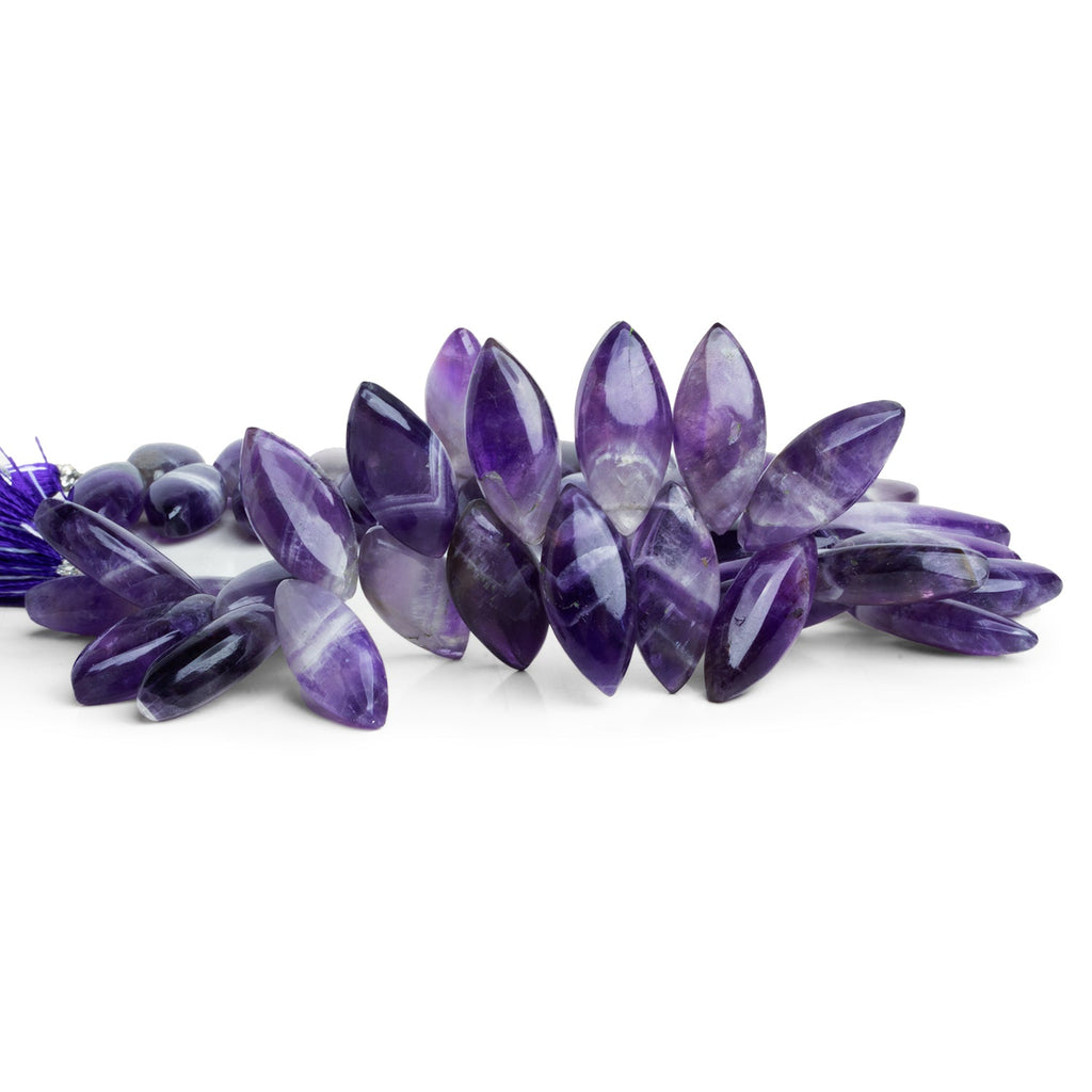 19x8mm Cape Amethyst Plain Marquises 8 inch 39 beads - The Bead Traders