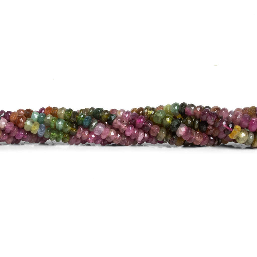 2 - 6mm Multicolor Tourmaline Faceted Rondelles 16 inch 180 beads - The Bead Traders