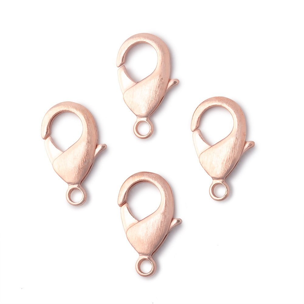 20mm Rose Gold plated Brushed Lobster Clasp Set of 4 - The Bead Traders