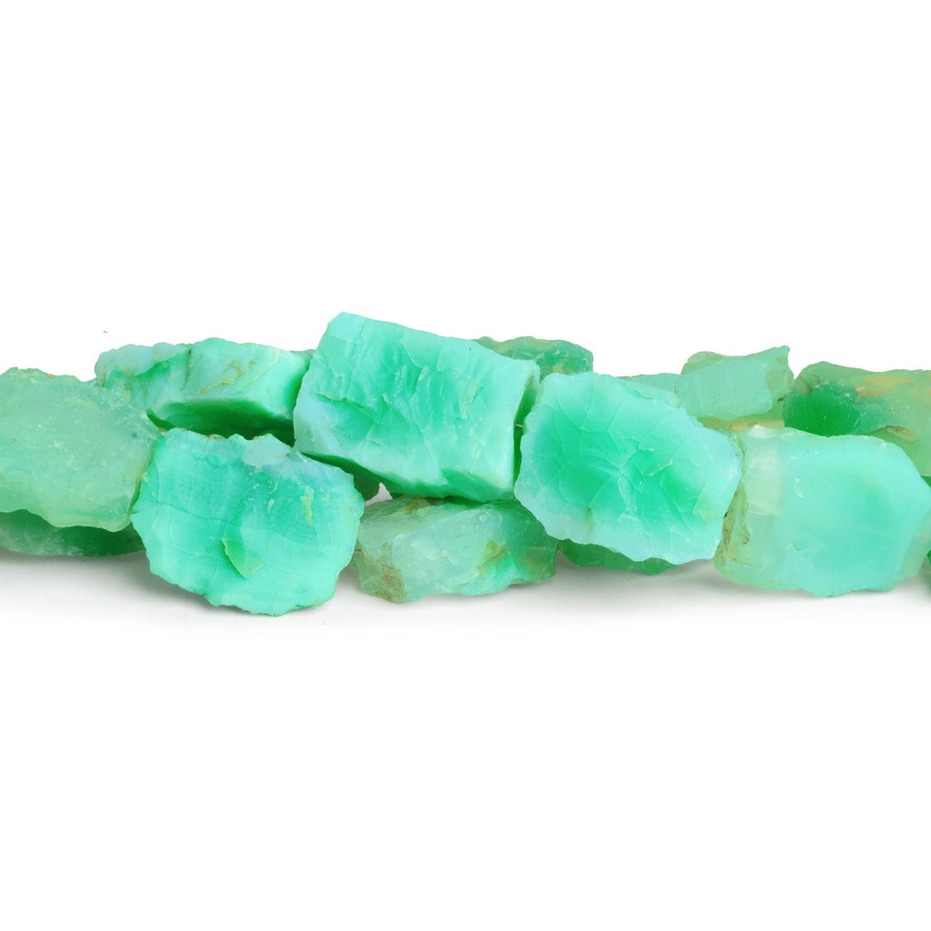 20x15 Mint Green Agate Hammer Faceted Rectangles 7.5 inch 10 beads - The Bead Traders