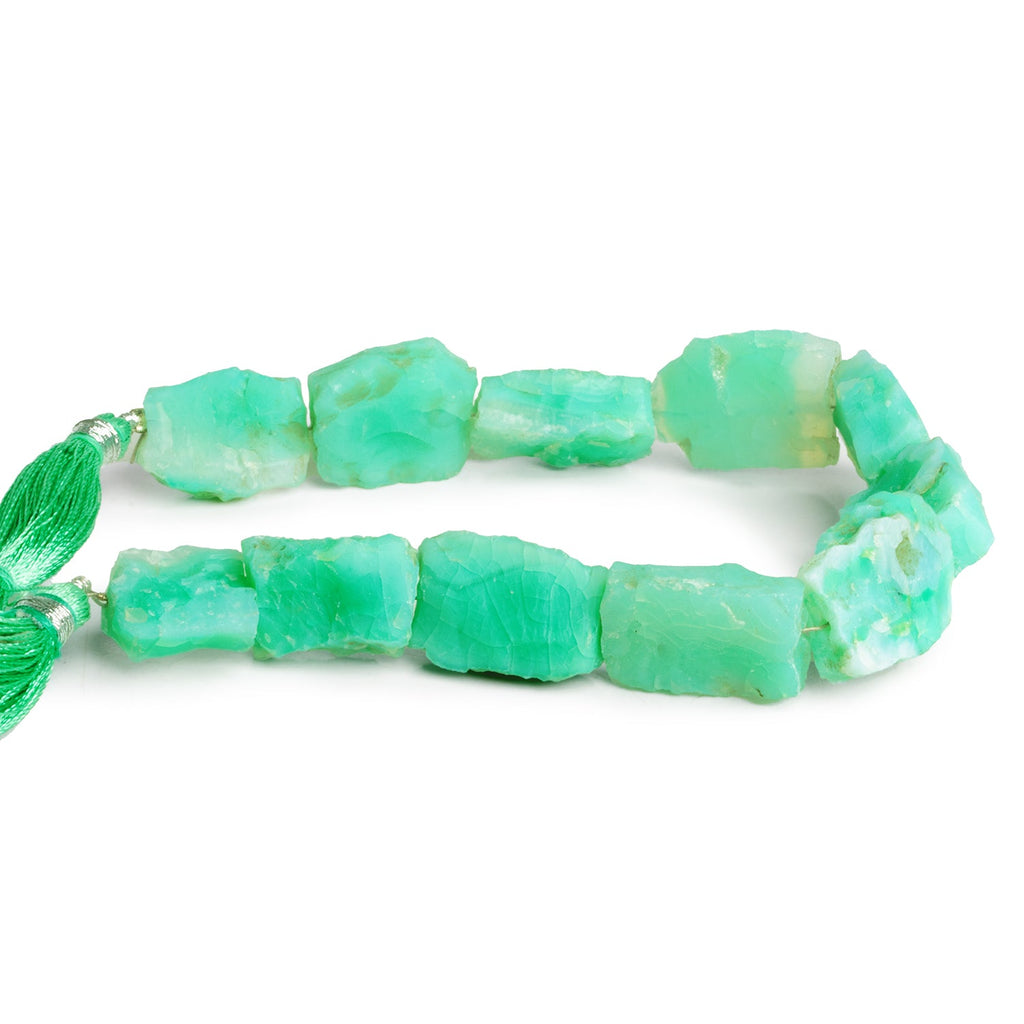 20x15 Mint Green Agate Hammer Faceted Rectangles 7.5 inch 10 beads - The Bead Traders