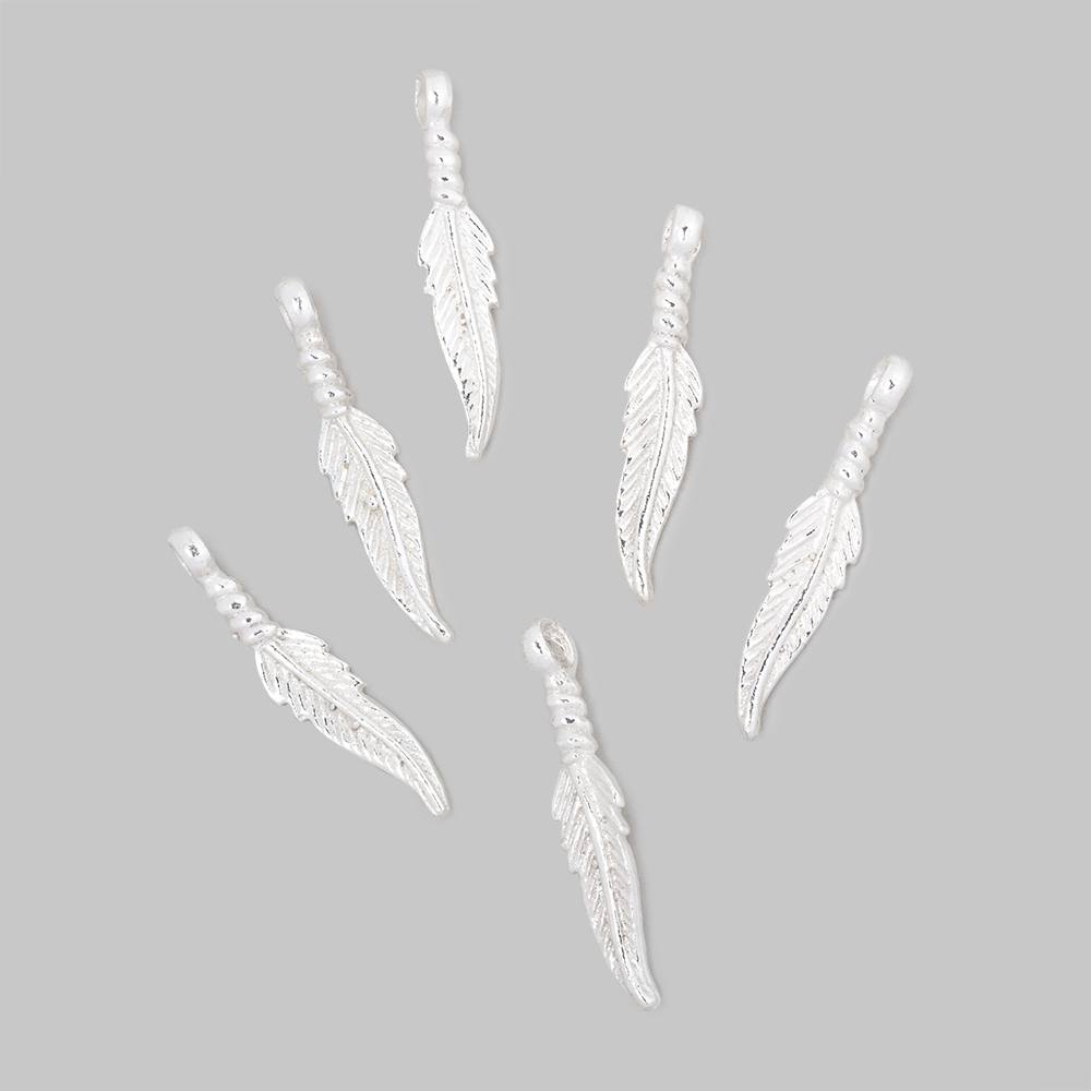 20x5mm Feather Pendant Charm Set of 6 pieces - The Bead Traders