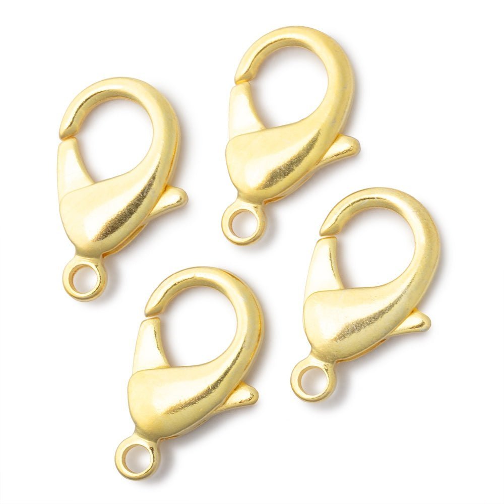 23mm 22kt Gold plated Shiny Lobster Clasp Set of 4 - The Bead Traders