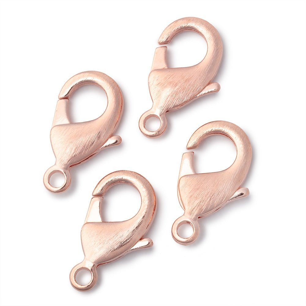 23mm Rose Gold plated Brushed Lobster Clasp Set of 4 - The Bead Traders