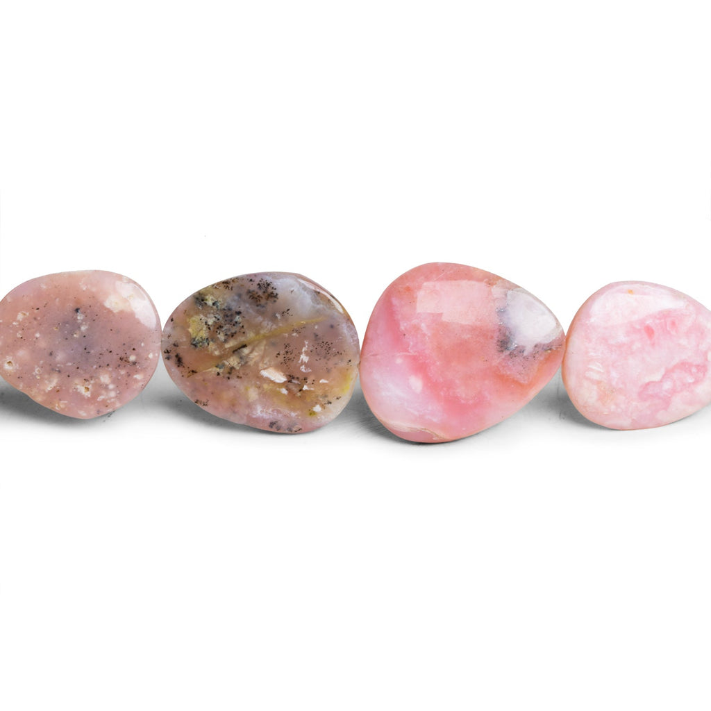 23x20mm Pink Peruvian Opal Flat Nuggets 16 inch 17 beads AA Grade - The Bead Traders