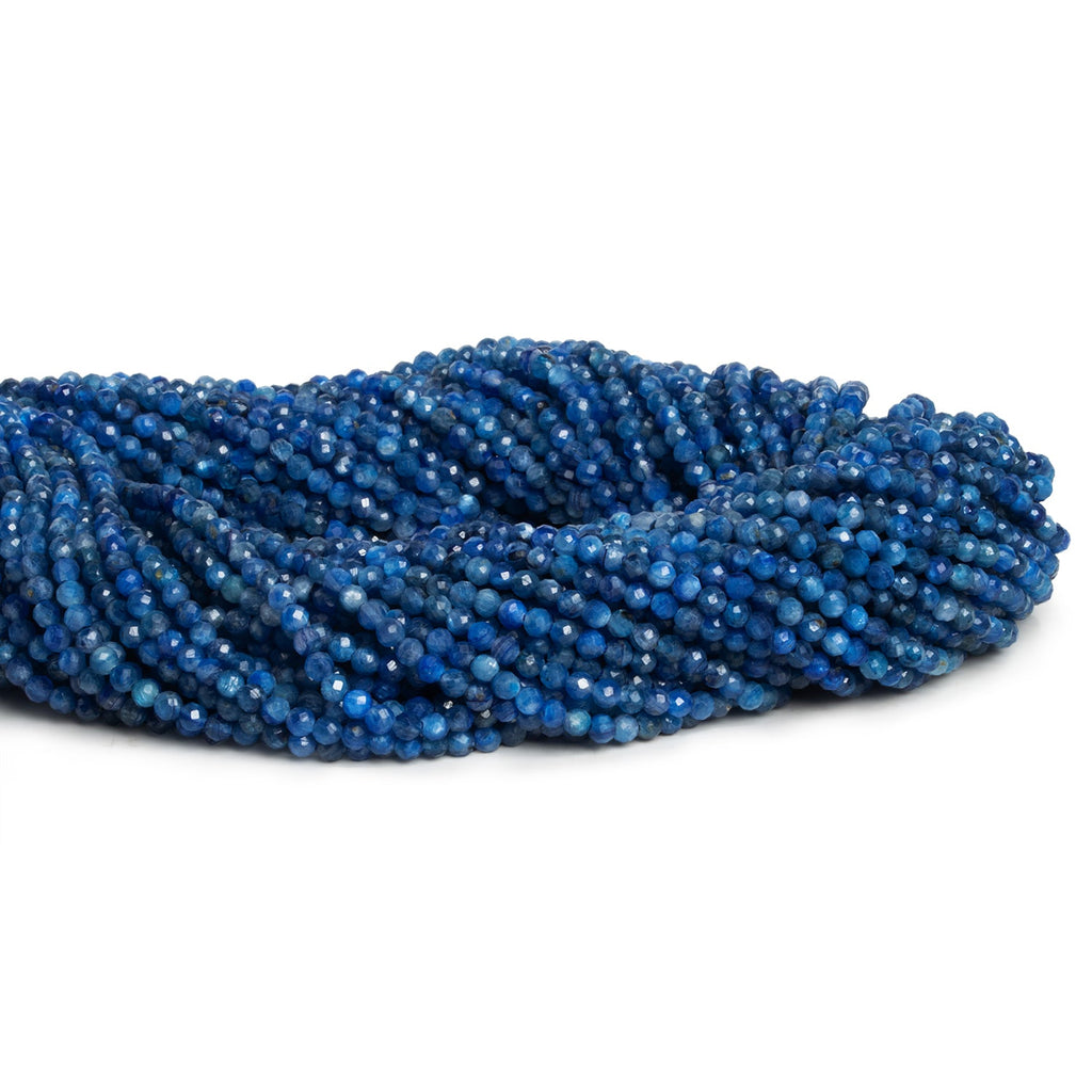 2.5mm Kyanite Microfaceted Rounds 12 inch 120 beads - The Bead Traders