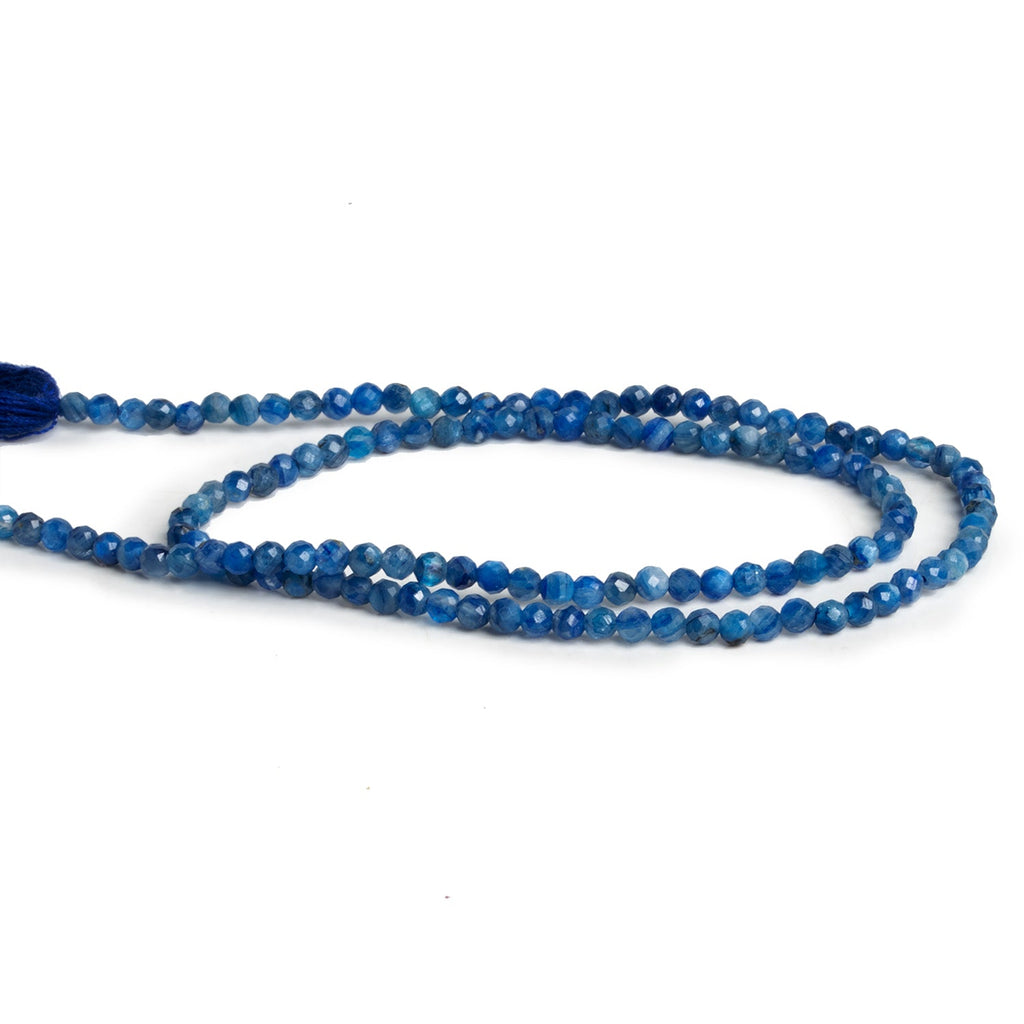 2.5mm Kyanite Microfaceted Rounds 12 inch 120 beads - The Bead Traders