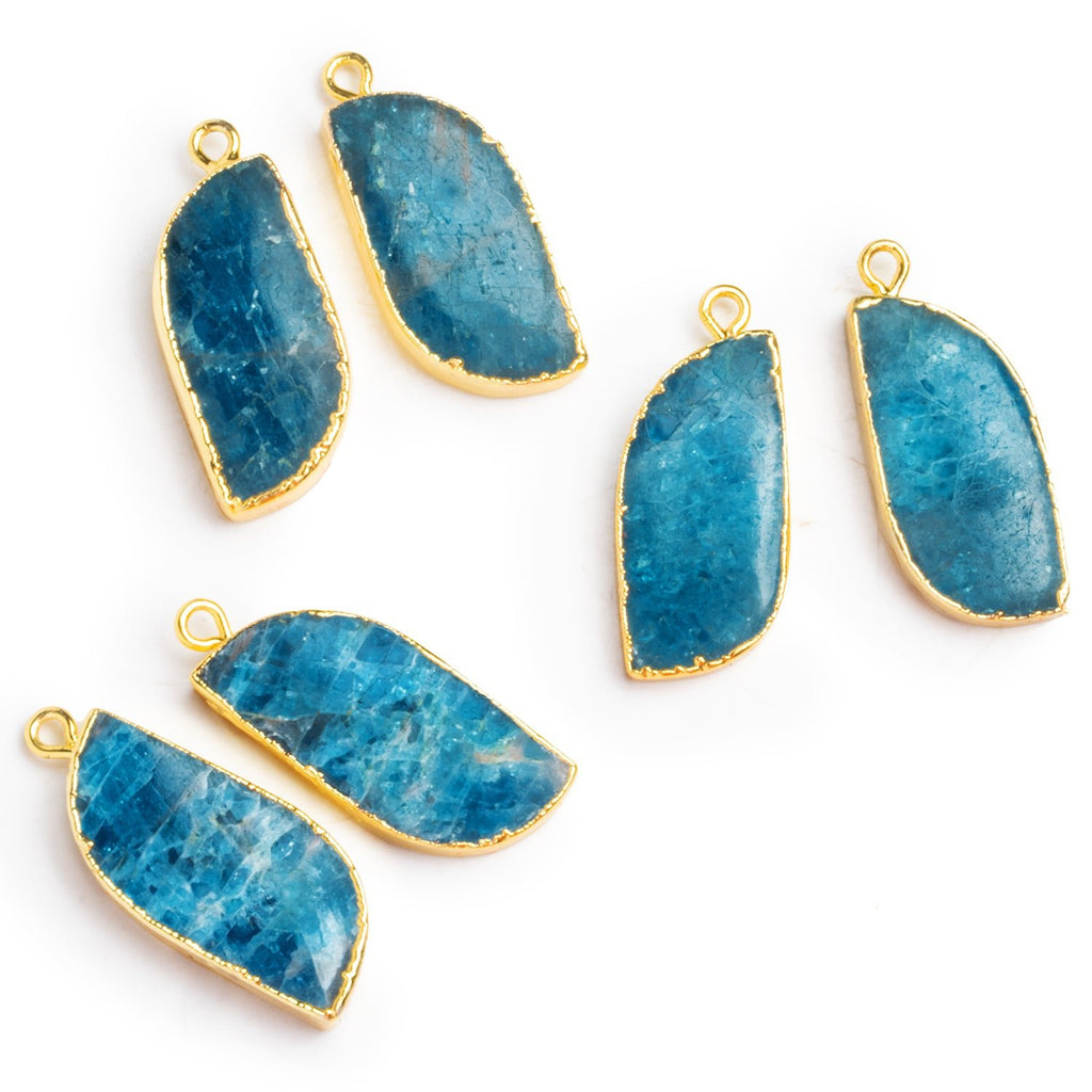 26x13mm Gold Leafed Apatite Paisley Pendants 2 Beads - The Bead Traders