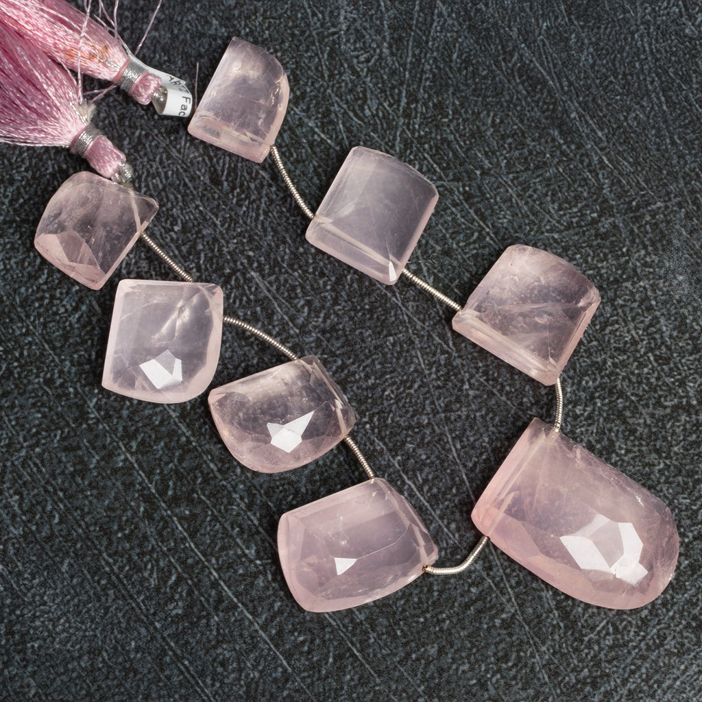 27x20mm Rose Hydro Quartz Faceted Shapes 8.5 inch 8 beads - The Bead Traders