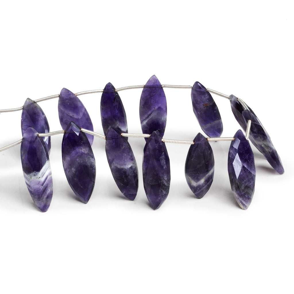 28x11mm Cape Amethyst Faceted Marquises 8 inch 12 beads - The Bead Traders