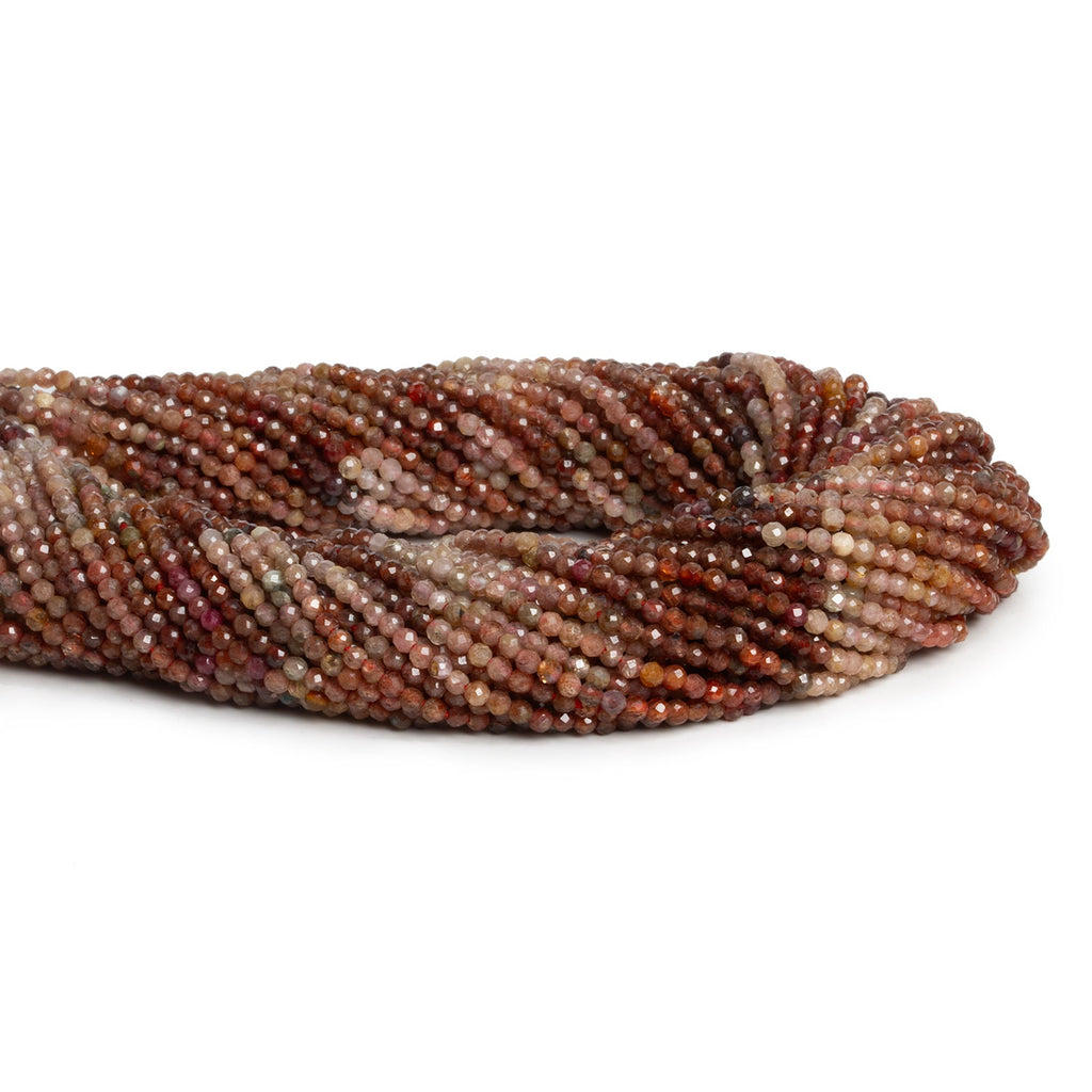 2mm Brown Shaded Zircon Microfaceted Round 12 inch 150 beads - The Bead Traders