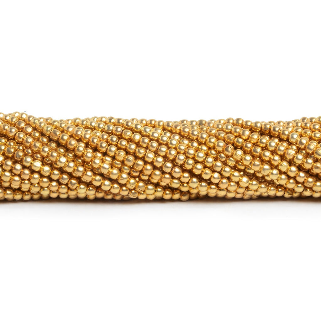 2mm Gold Plated Copper Rounds 8 inch 90 beads - The Bead Traders