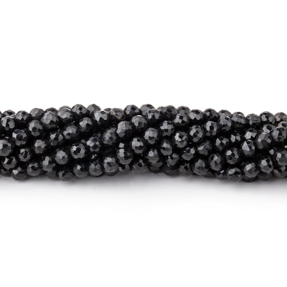 3 - 3.5mm Black Spinel Faceted Rounds 13.5 inch 100 beads - The Bead Traders