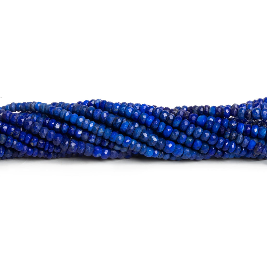 3 - 4.5mm Lapis Lazuli Faceted Rondelles 14 inch 135 beads - The Bead Traders