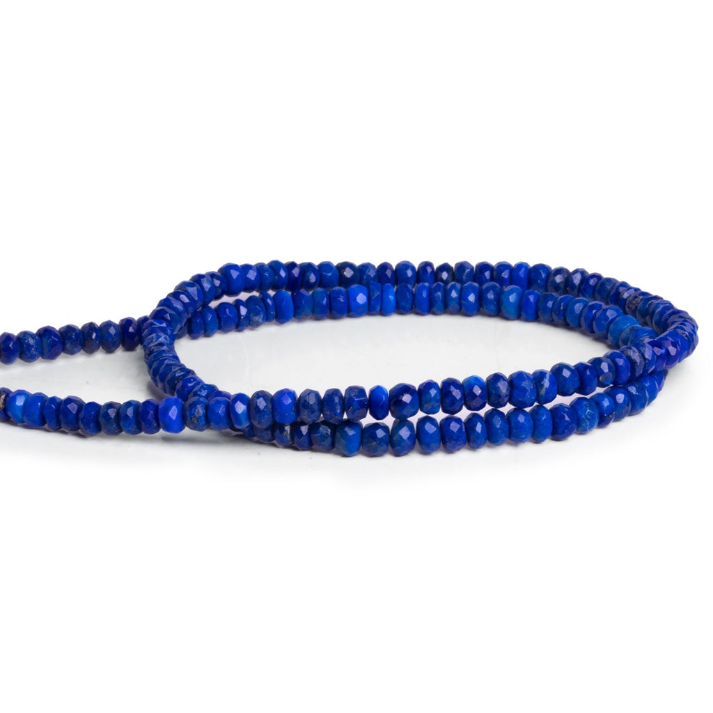 3 - 4.5mm Lapis Lazuli Faceted Rondelles 14 inch 135 beads - The Bead Traders