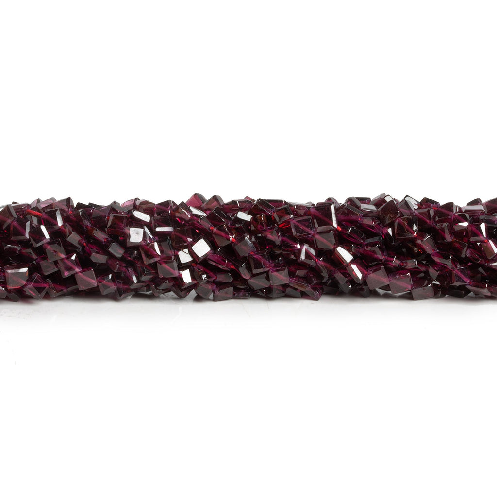 3 - 4mm Garnet Faceted Kites 12 inch 87 beads - The Bead Traders