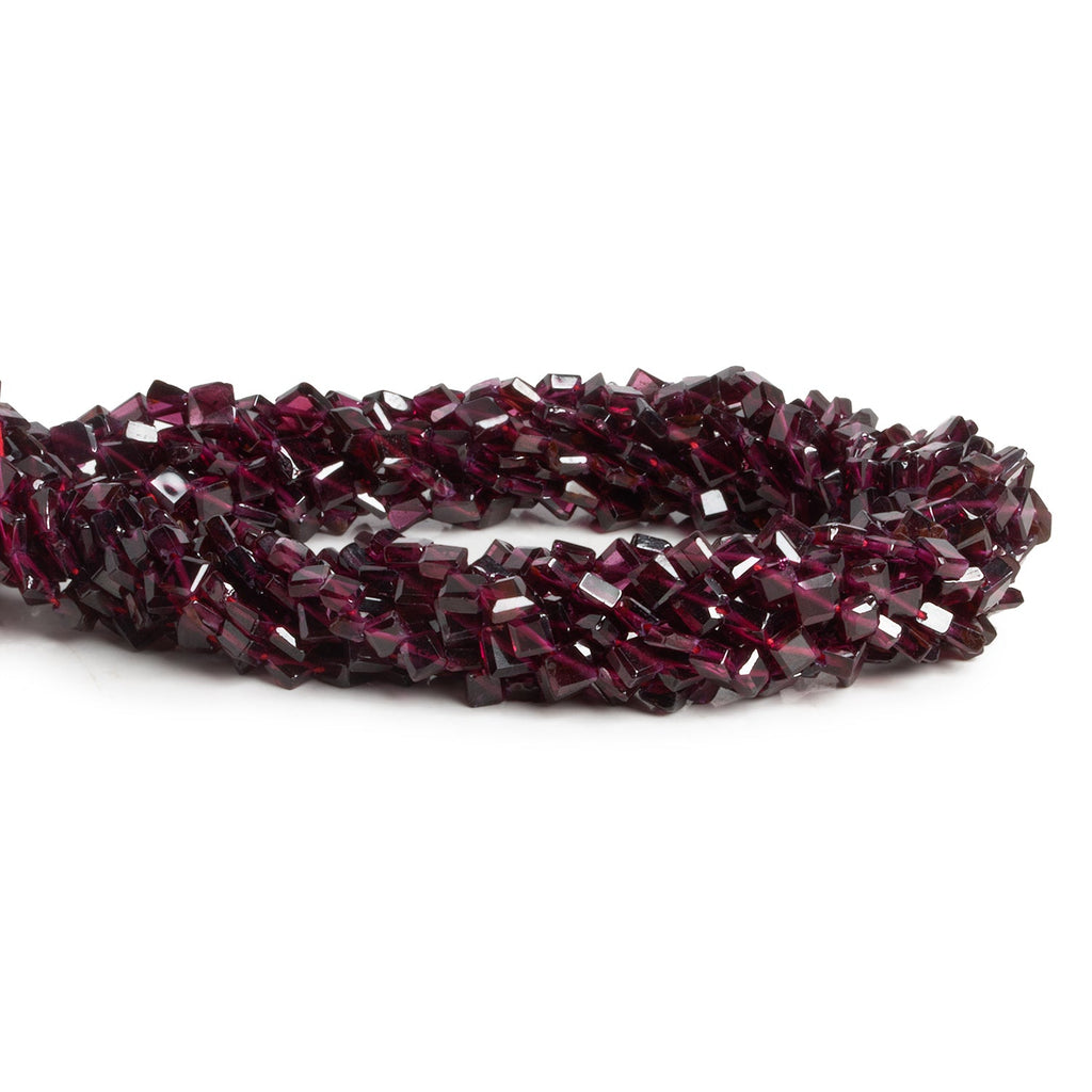 3 - 4mm Garnet Faceted Kites 12 inch 87 beads - The Bead Traders