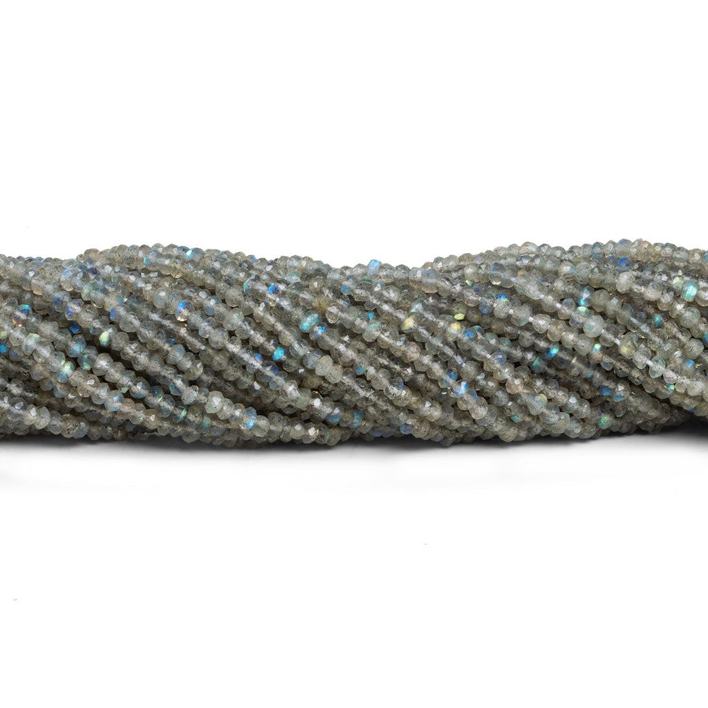 3-4mm Labradorite Faceted Rondelles 12 inch 155 beads - The Bead Traders