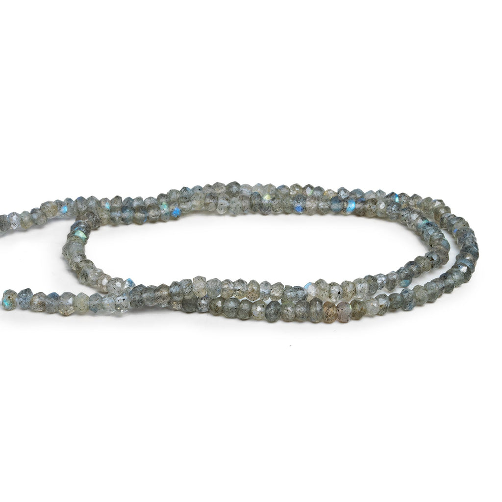 3-4mm Labradorite Faceted Rondelles 12 inch 155 beads - The Bead Traders