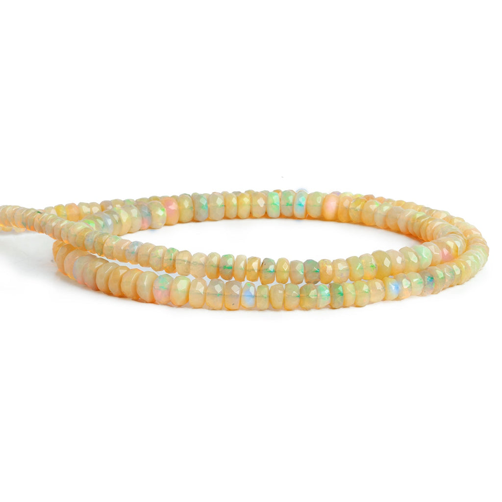 3 - 6mm Ethiopian Opal Faceted Rondelles 16 inch 150 beads - The Bead Traders