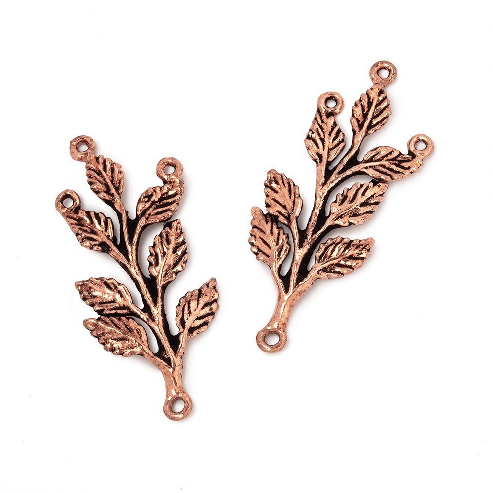 30x15mm Leafy Branch 3 Ring Charm Set of 2 pieces - The Bead Traders