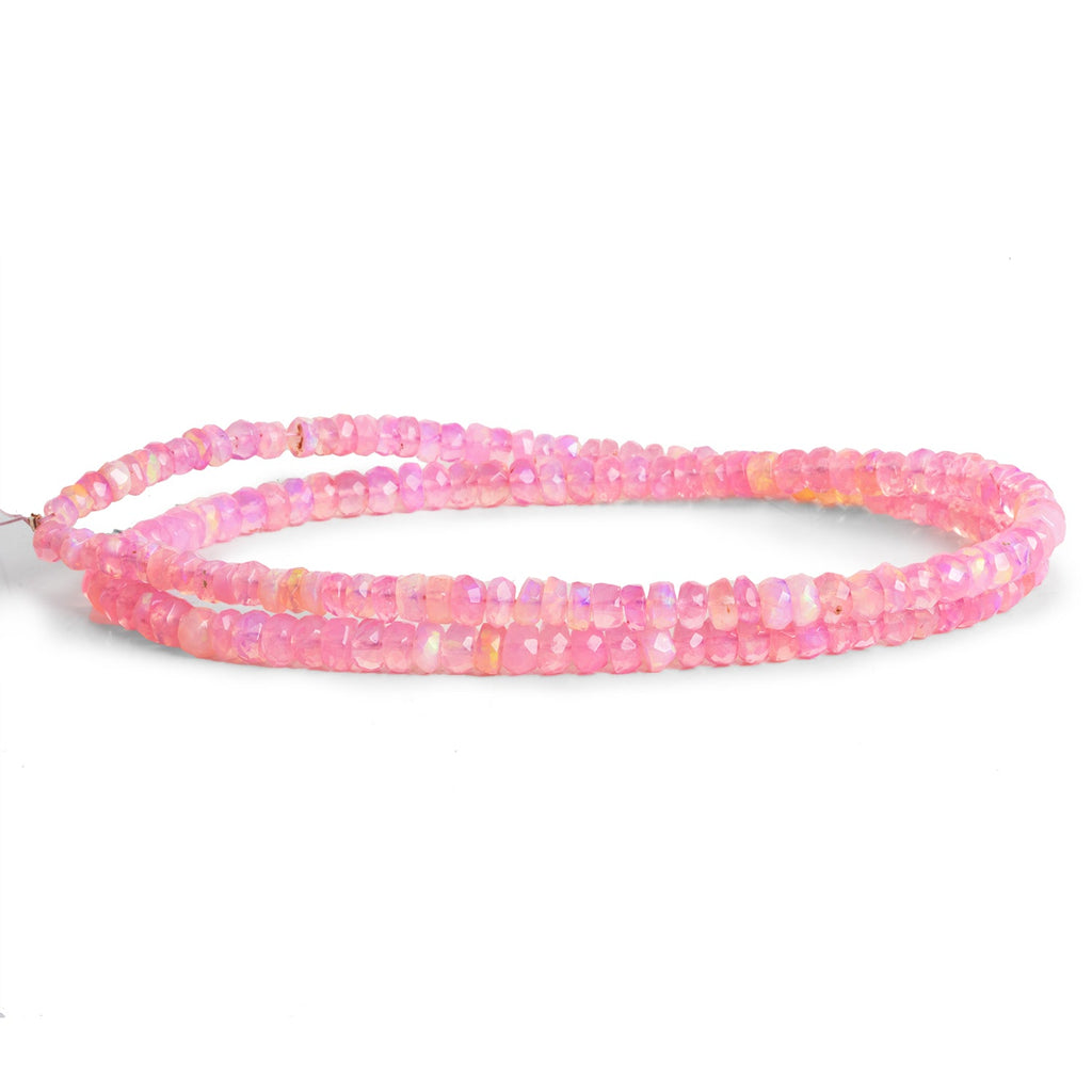 3.5 - 4mm Light Pink Ethiopian Opal Faceted Rondelles 16 inch 165 beads - The Bead Traders