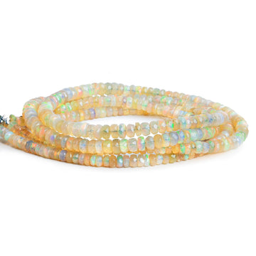 Ethiopian Shaded Orange Opal Faceted Rondelle Beads, 44 Cts, 3.5-5 MM, 16 Inches Strand, Shaded Opal 2024 Necklace, Wholesale Beads