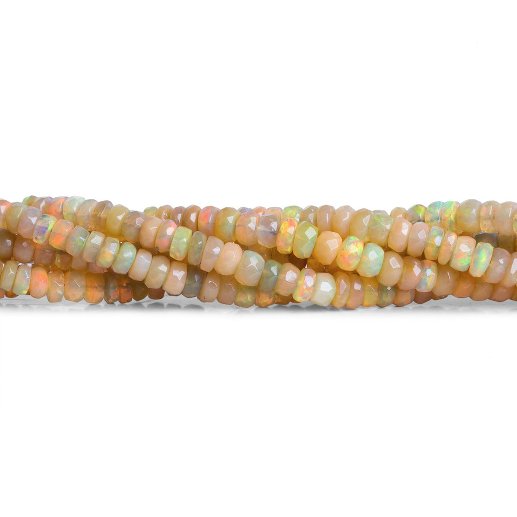 3.5 - 6.5mm Ethiopian Opal Faceted Rondelles 16 inch 140 beads - The Bead Traders