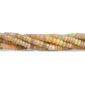 Ethiopian Yellow Opal Faceted Rondelle Beads | AAA Quality Opal Beads | 16 Inches Length | 3.5-5 MM Size | 40 Carat Weight | Sku#464 discount