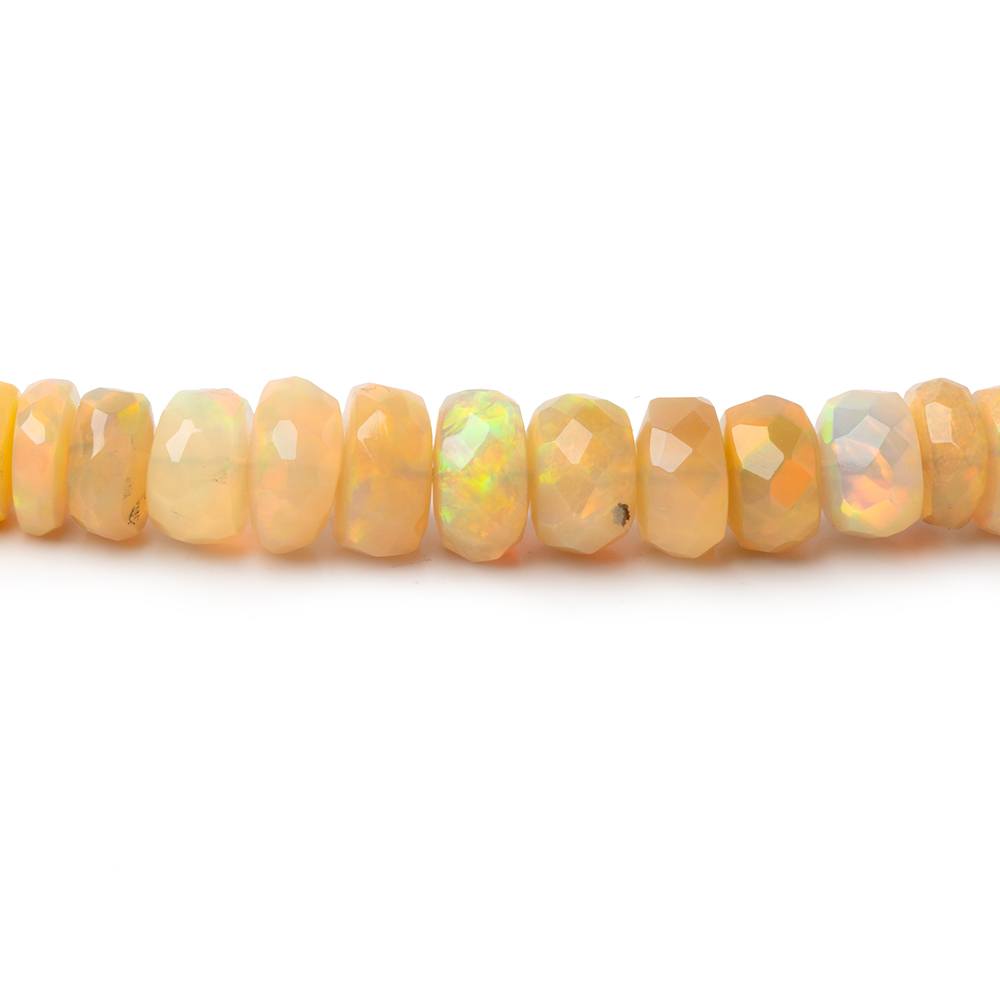 3.5 - 6.5mm Golden Ethiopian Opal Faceted Rondelles 18 inch 184 Beads AAA - The Bead Traders