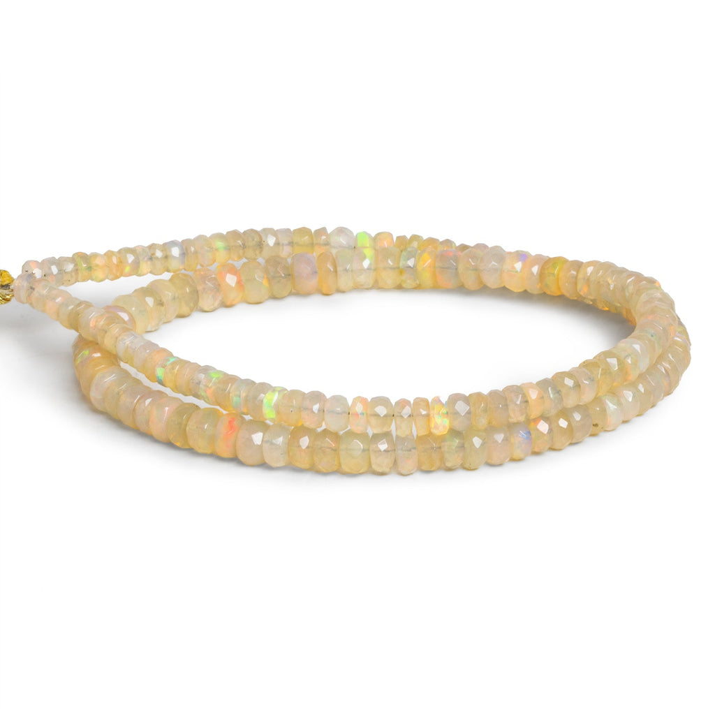 3.5-6mm Ethiopian Opal Faceted Rondelles 15 inch 165 beads - The Bead Traders