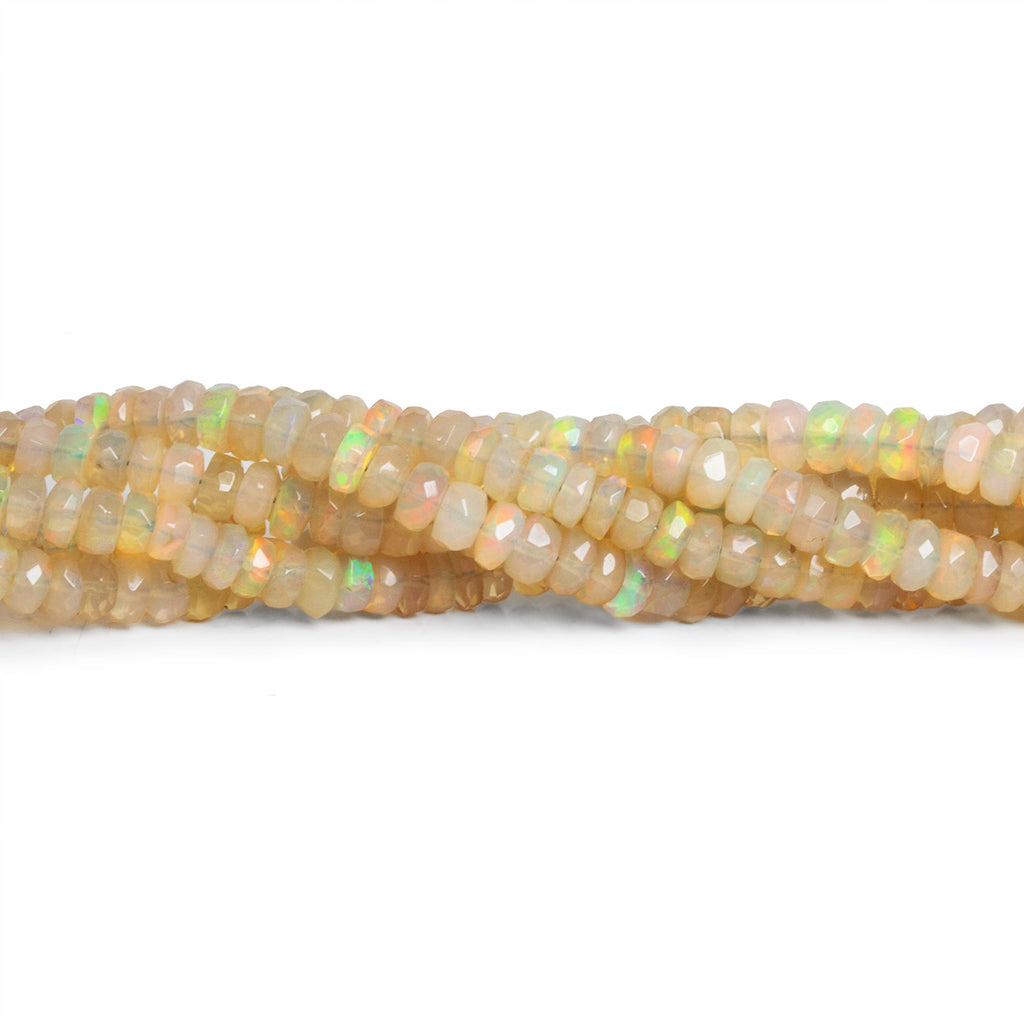 3.5-6mm Ethiopian Opal Faceted Rondelles 15 inch 165 beads - The Bead Traders