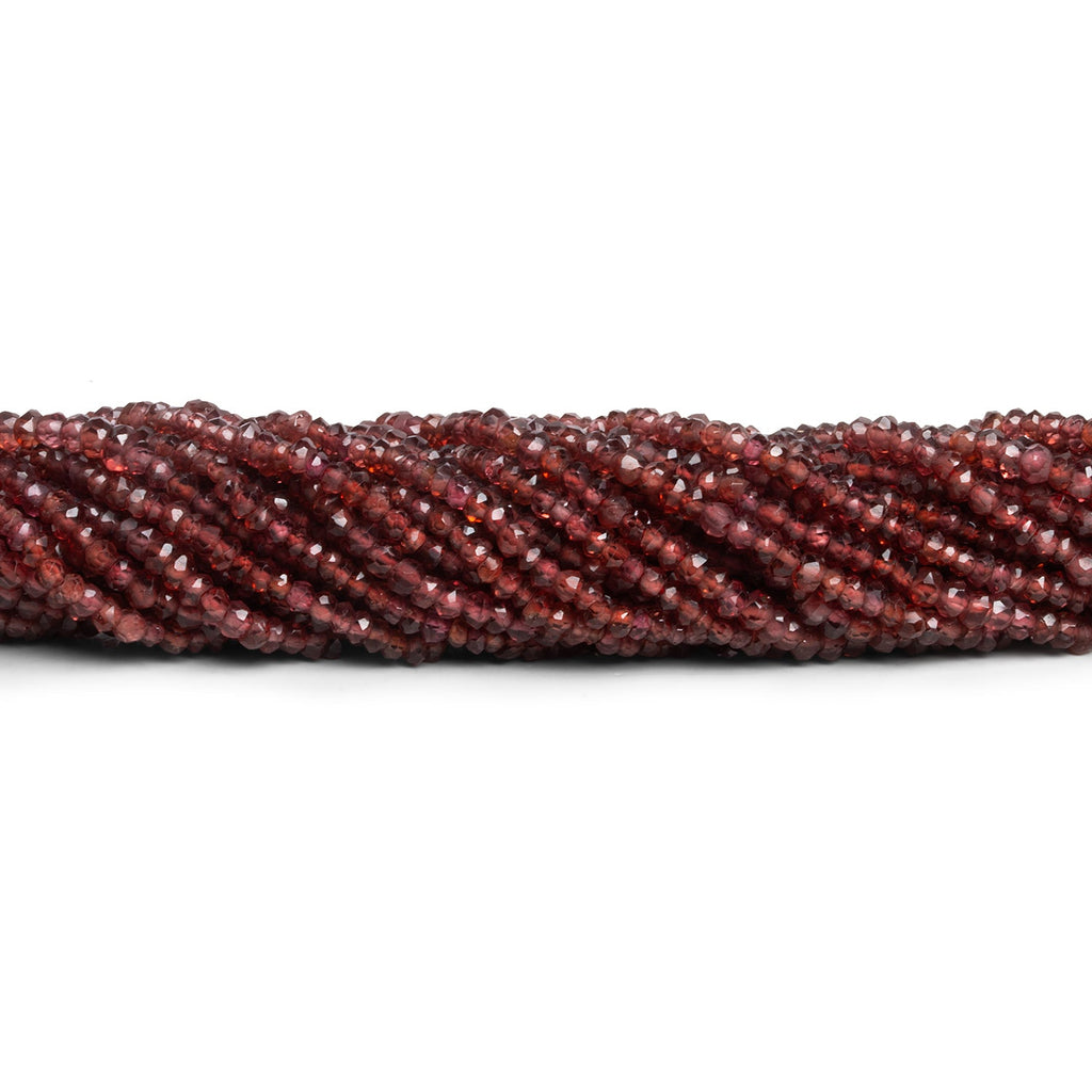 3mm Mozambique Garnet Handcut Rounds 12 inch 150 beads - The Bead Traders