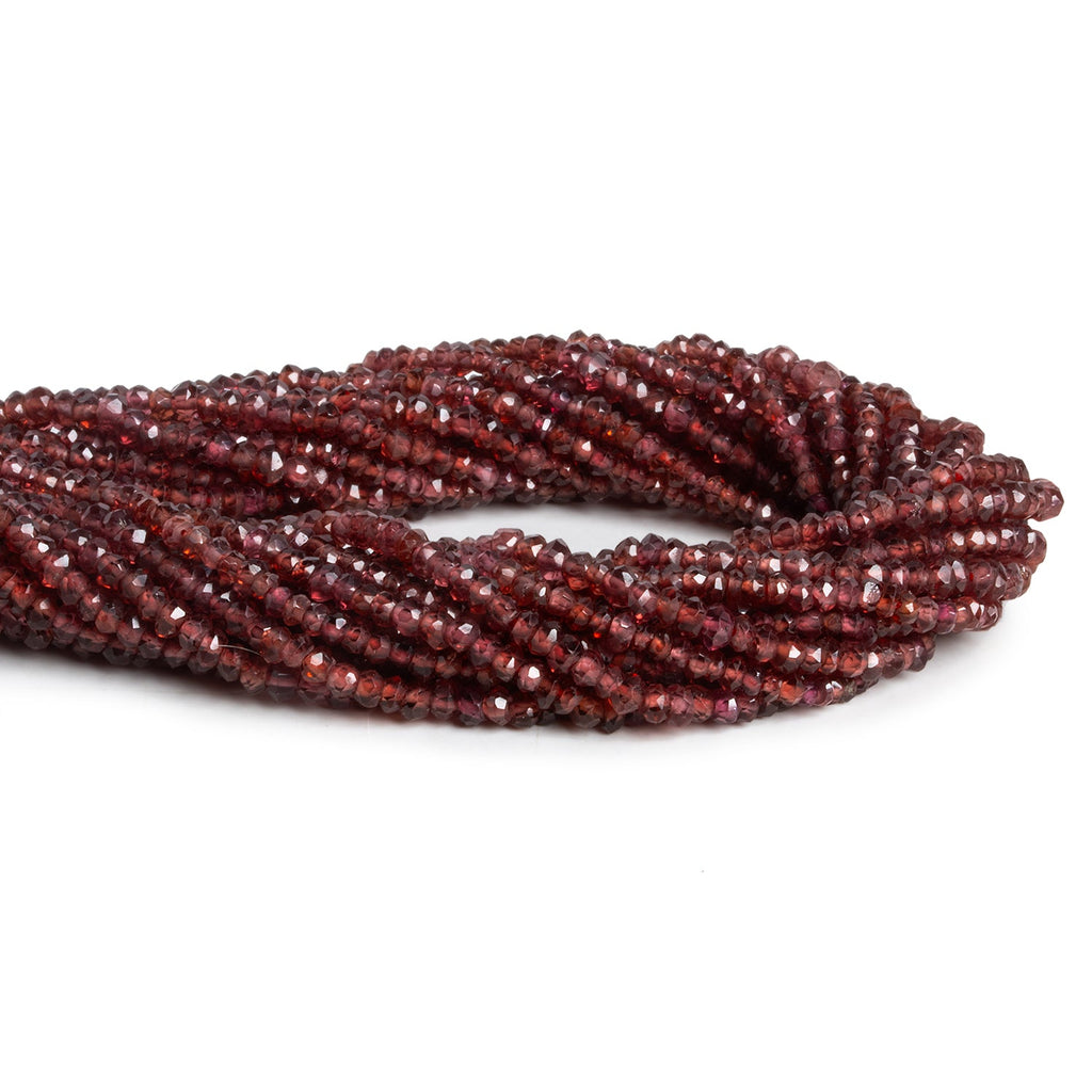 3mm Mozambique Garnet Handcut Rounds 12 inch 150 beads - The Bead Traders