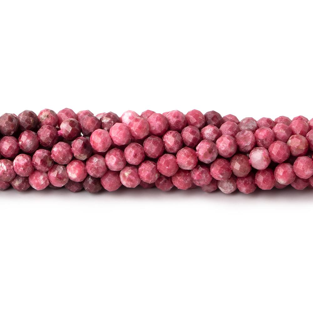 3mm Shaded Thulite Microfaceted Rondelles 12.5 inch 112 Beads - The Bead Traders